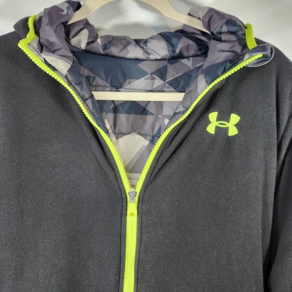 Under Armour Boy's Camo Fleece Reversable Winter Coat Skiing, Tubing Sledding - Picture 5 of 10